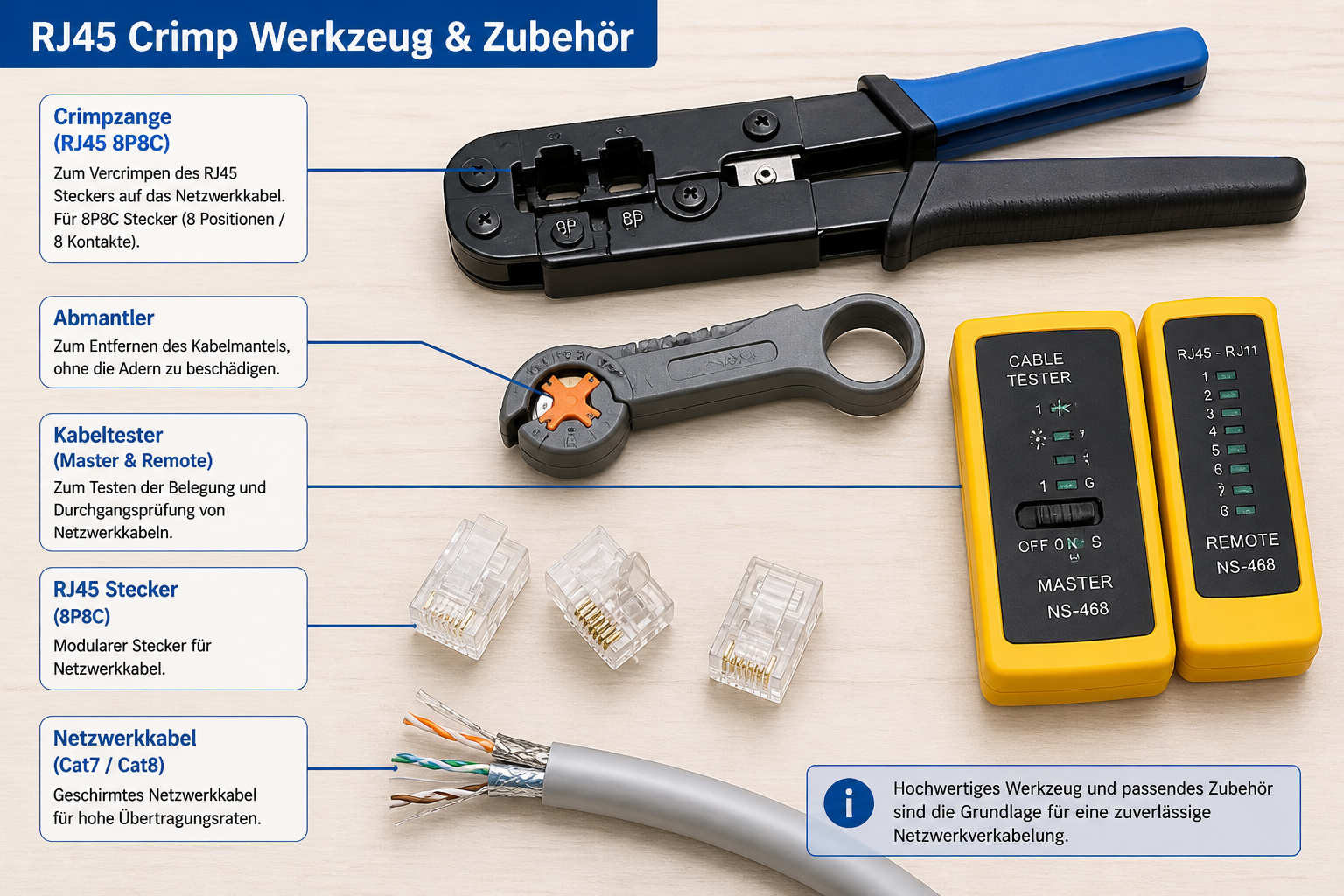 Werkzeug zum RJ45 crimpen